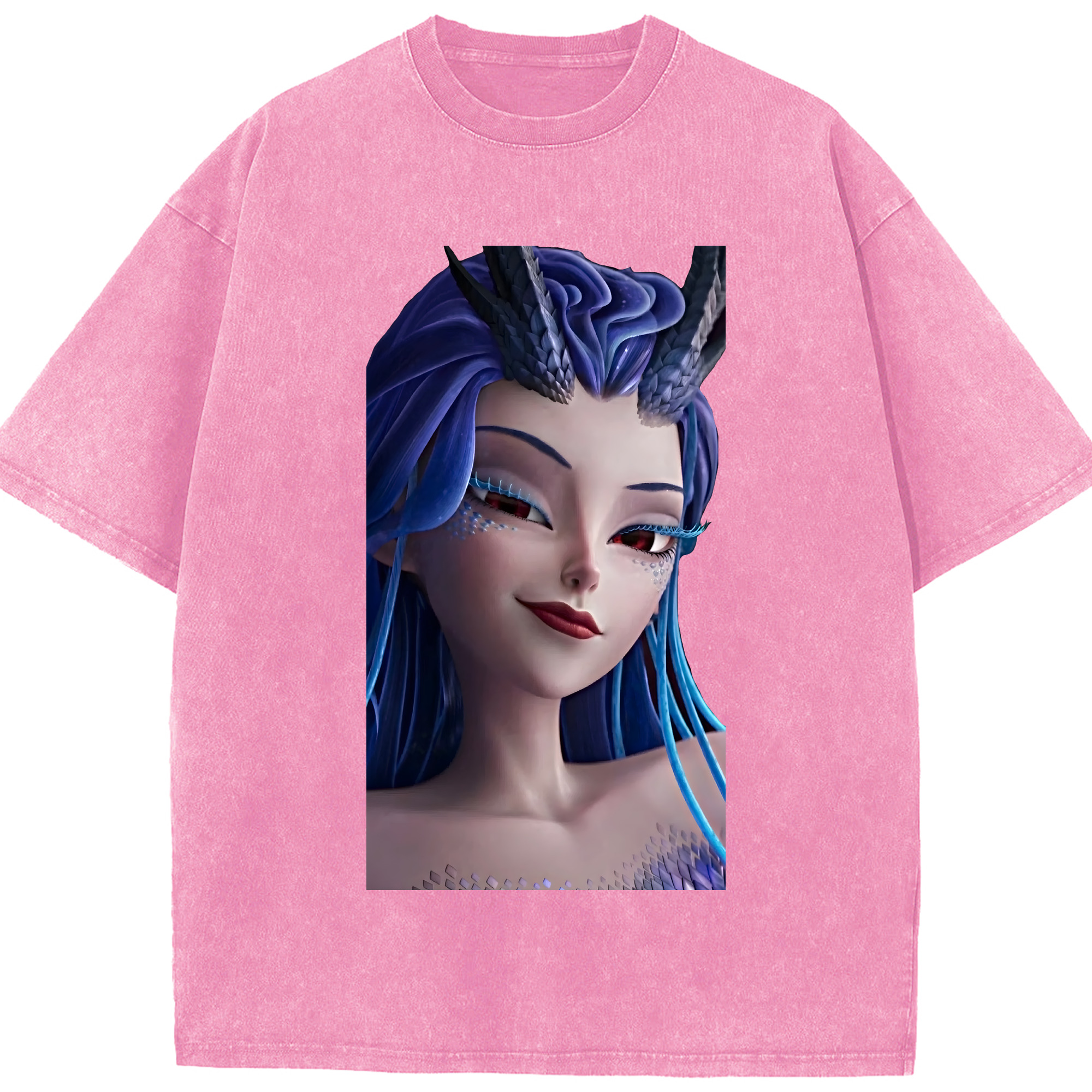 （画像用） Ne Zha 2 ナタ 魔童の大暴れ 綿100% ヴィンテージ風 半袖Tシャツ（フロントプリント）